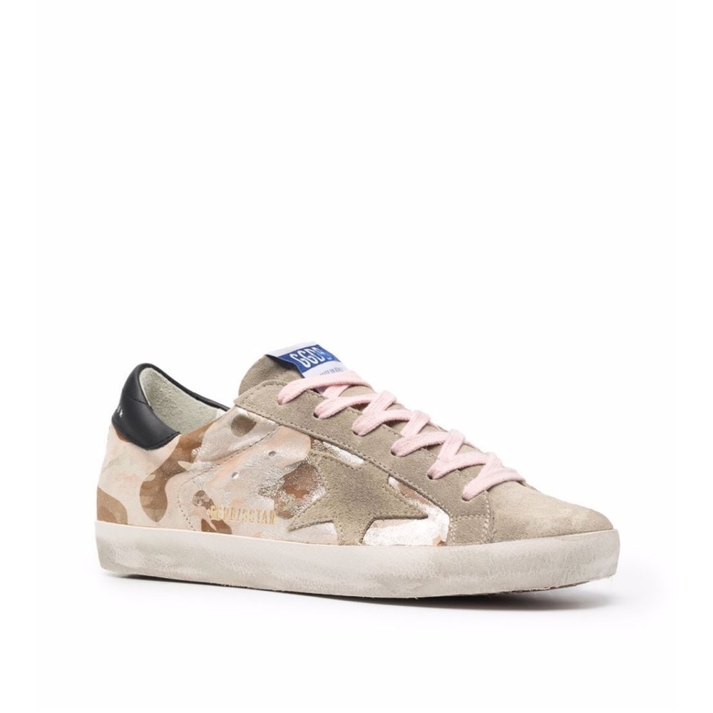 Golden Goose Camo with Pink Laces